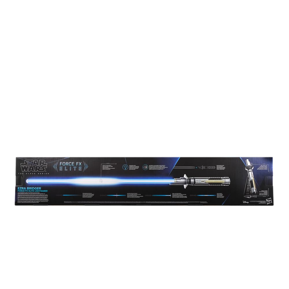 Hasbro Star Wars Black Series Ezra Bridger Force FX Elite Electronic Lightsaber with Advanced LED and Sound Suitable for ages 14 and G0702 Effects.