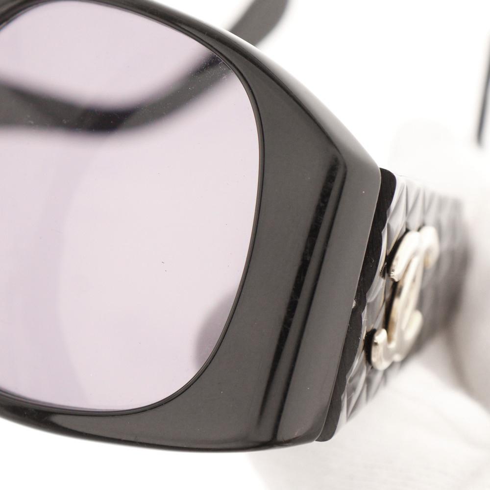 CHANEL COCO Mark sunglasses 94305 Matelasse black plastic Women Used