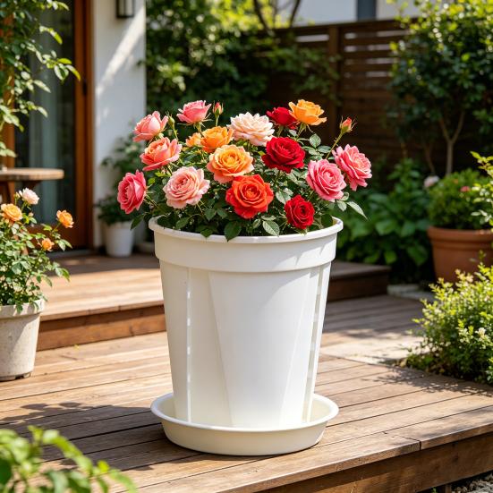 Orchid Pot with Saucer Flowerpot with Side Ventilation And Drainage Holes Rot Prevention Plant Pot for Phalaenopsis Roses Indoor Outdoor Use