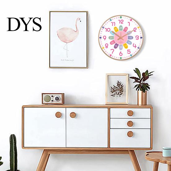 Bedroom Decor Wall Clock Colorful Silent Classroom Playroom Teach Time Child Telling Skills for Kids Room Learning to Tell