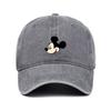 Retro Washed Mickey Mouse Print Baseball Cap Men Women Vintage Kpop Snapback Cap Adjustable Breathable Trucker Hat Sunscreen Hat