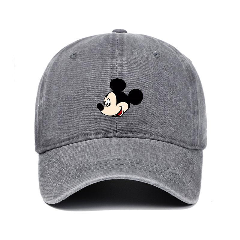Retro Washed Mickey Mouse Print Baseball Cap Men Women Vintage Kpop Snapback Cap Adjustable Breathable Trucker Hat Sunscreen Hat