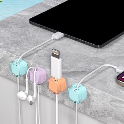 3/6Pcs Magnetic Cord Holder Adhesive Home Office Nightstand Desk Cable Organizer Wire Management Clip Phone Charging Cord Keeper