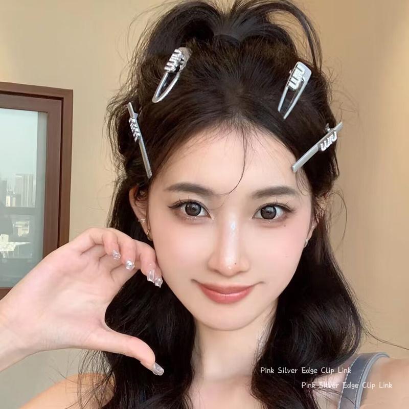 7pcs/set Metal Star Hair Clip for Women Heart Rhinestone Hair Pin Fashion Cute Girl Side Clip