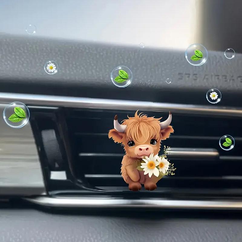 Car Outlet Vent Perfume Clips Cat Air Freshener Diffuser Aromatherapy Decoration Interior Aromatherapy Pad Cartoon Cow Clip