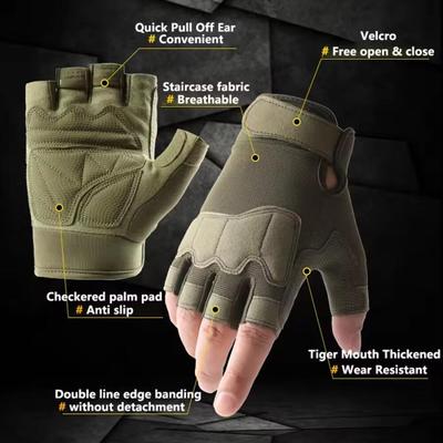 Outdoor Tactical Gloves, Men's And Women's Half Finger Motorcycle Exercise Fitness Cycling Hunting Fitness Gloves