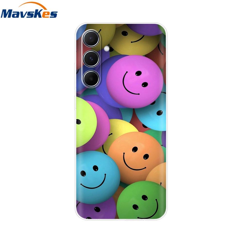 For Samsung Galaxy M35 5G Case Cute Cat Flower Painted Phone Cases For Samsung M35 Case M 35 SM-M356B Silicone Clear TPU Fundas