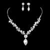 Bridal White Crystal Flower Jewelry Set, Banquet Wedding Dress Necklace Accessories