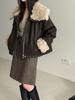 Damen Retro High-Waist Schlankmachender Wollrock mit Gürtel - Winter Vielseitiger Stil (Kurz)