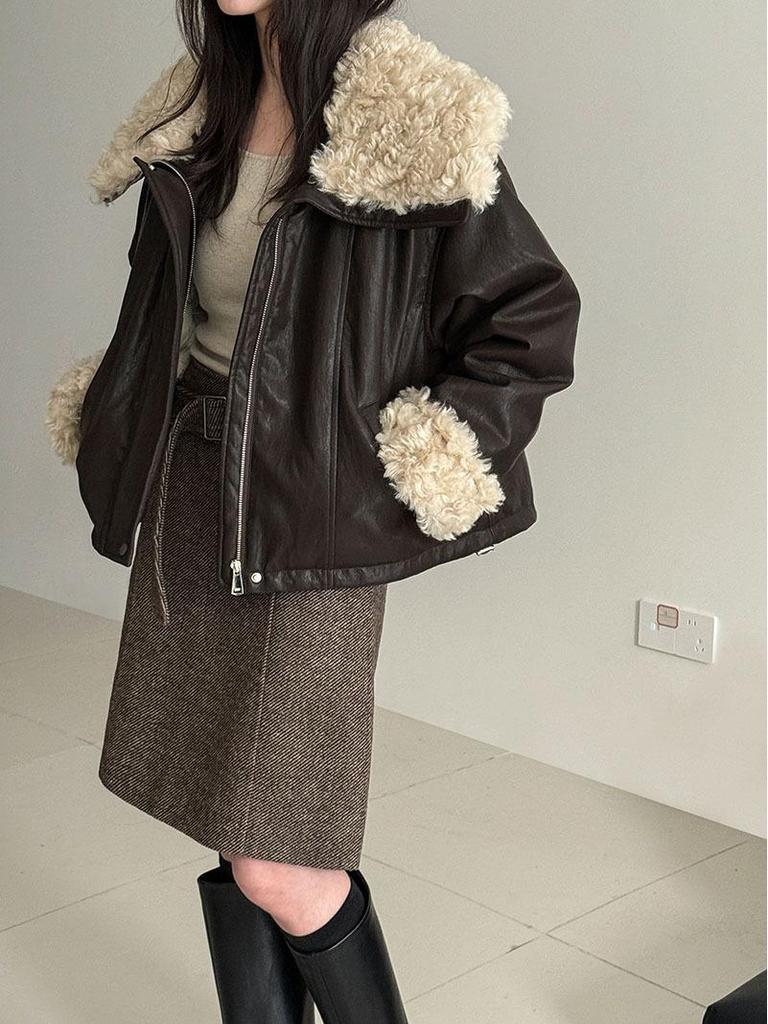 Damen Retro High-Waist Schlankmachender Wollrock mit Gürtel - Winter Vielseitiger Stil (Kurz)