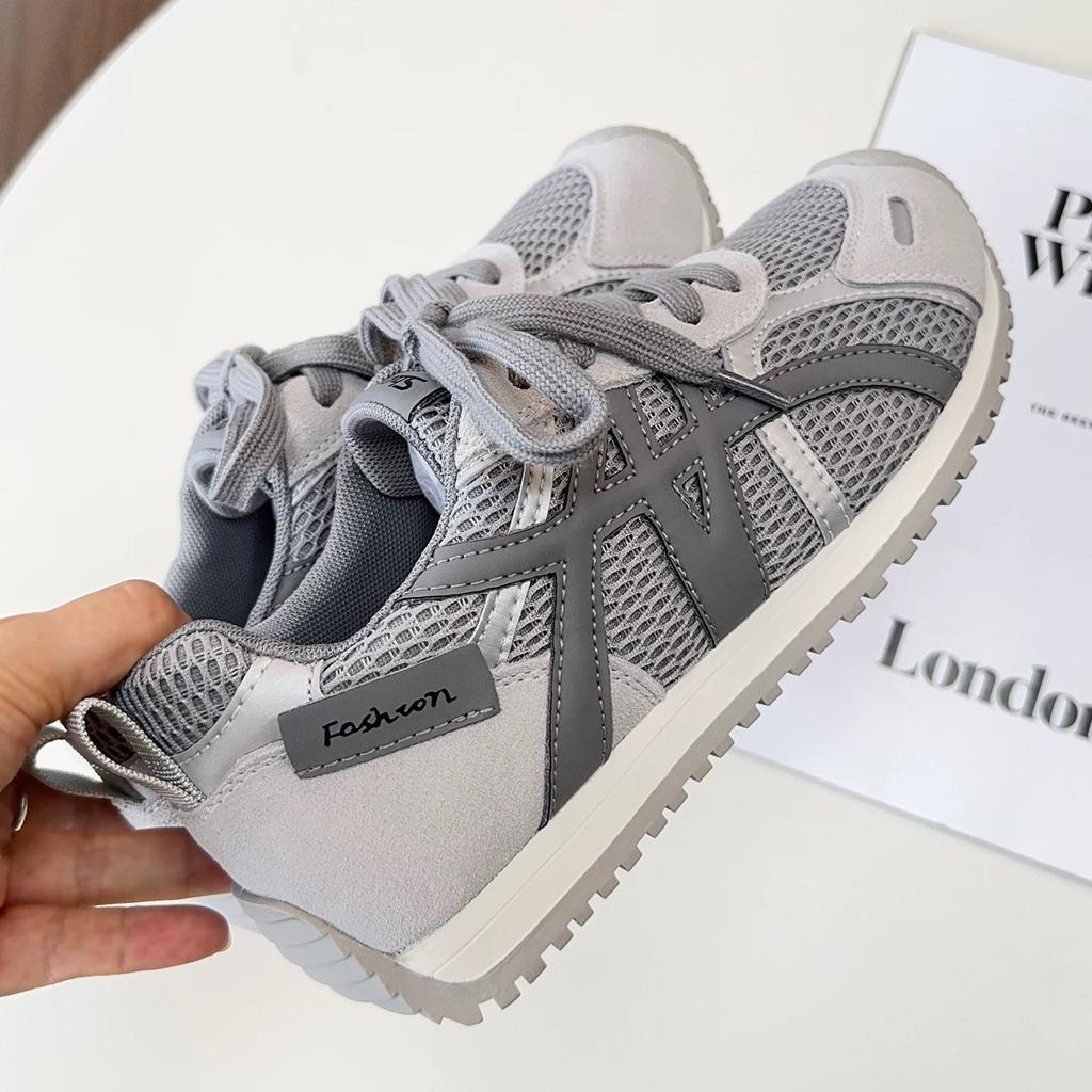 Leather German training shoes women's little white shoes 2025 new single-net breathable sports and leisure shoes versatile thick-soled Forrest Gump