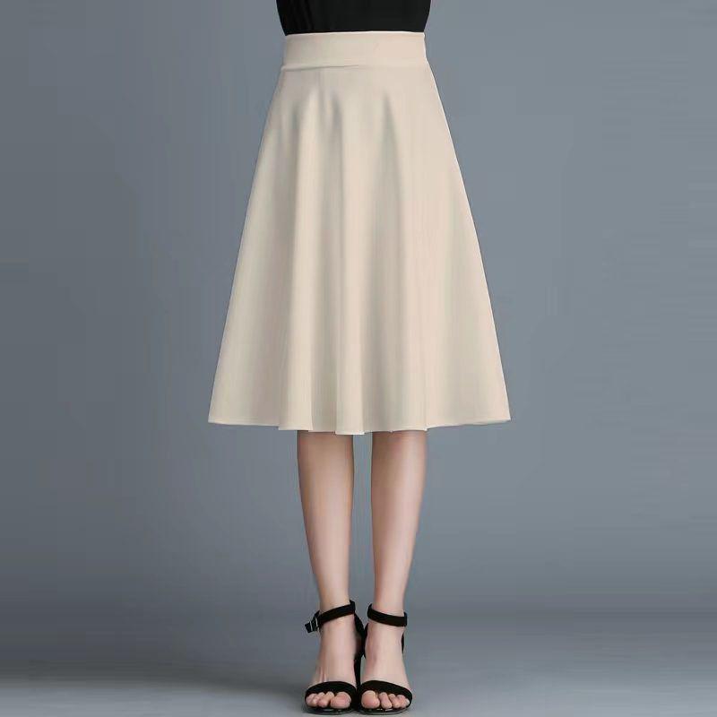 

Women s High Waist Plus Size A-Line Skirt - Elastic, Slimming, Mid-Length for Square Dance (Spring/Autumn) M (85-110 jin)