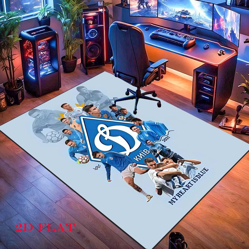 FC Dynamo Kiew Teppich für Wohnzimmer Schlafzimmer Zuhause Sofa Dekoration, Kinder Spielrutschfeste Bodenmatte