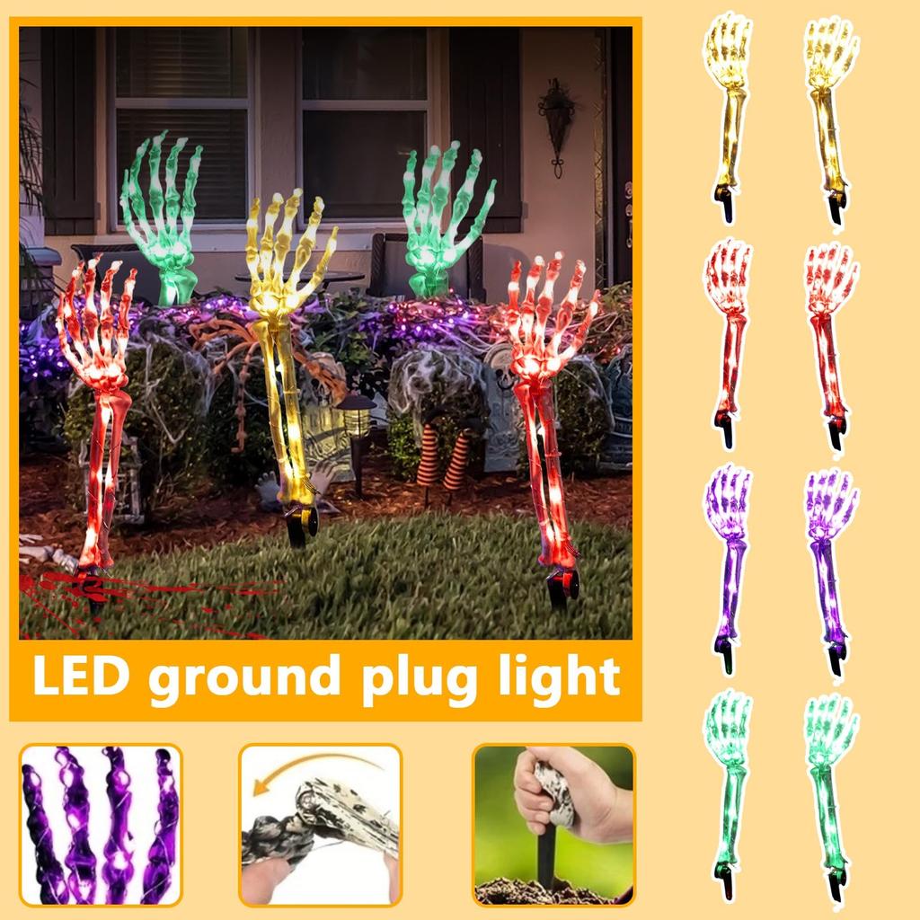 Halloween Skeleton Hand Led Floor Light Luminous Ghosts Hand Haunted House Escape Room Dress Up Venue Decoration Props Light