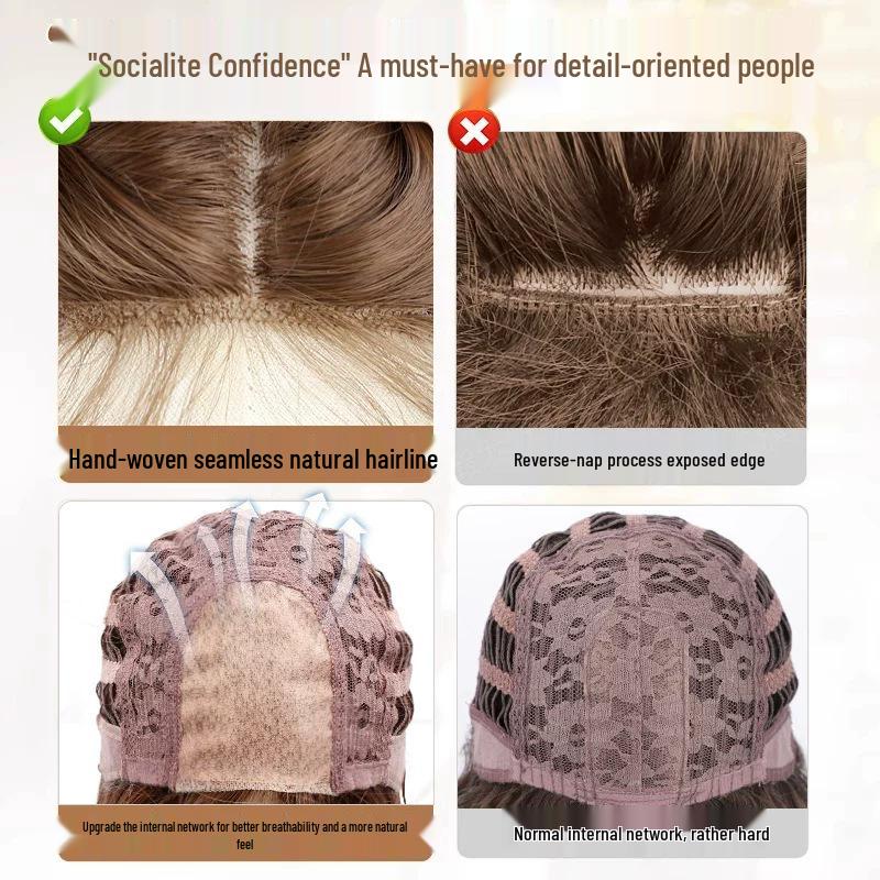 Women's Long Curly Lace Front Wig, Middle Part, Fluffy Daily Wear