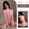 Sexy Underwear Lace Perspective Sexy Underwear Neck Jumpsuit Pajamas Bed Tight Mesh Temptation No Uniform