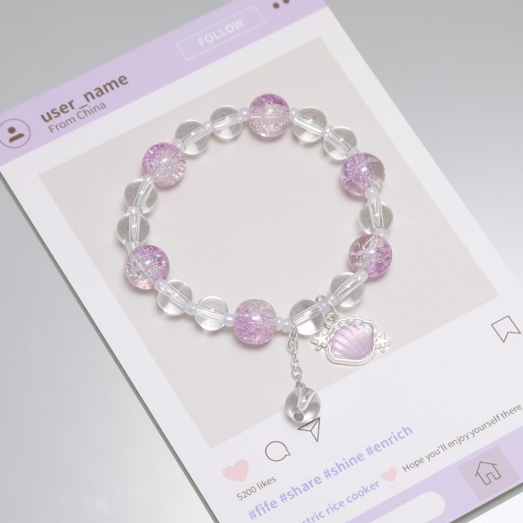 Mori Style Mermaid Crystal Bracelet - Sweet, Versatile Design for Women, Students, and Best Friends.