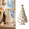 Modern Festive Room Accessories Christmas Tree Candle Holder, 3D Printed Hollow Star Cutout Matte White Candlestick Holders Statue, Tabletop Decor for