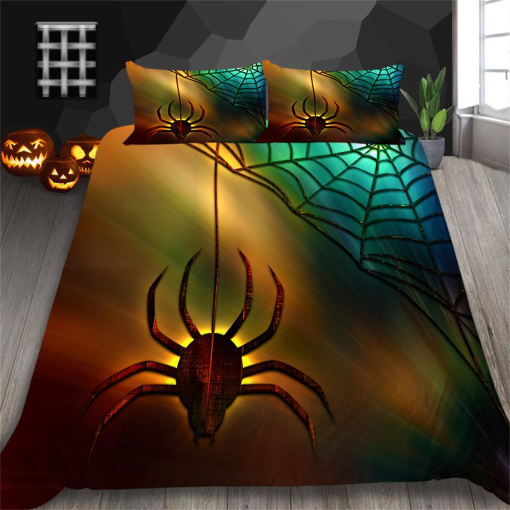 Halloween Duvet Cover Set 3D Printed Chilren Adults Home Bedclothes with Pillowcase Queen Size Bedding Soft Bed Set