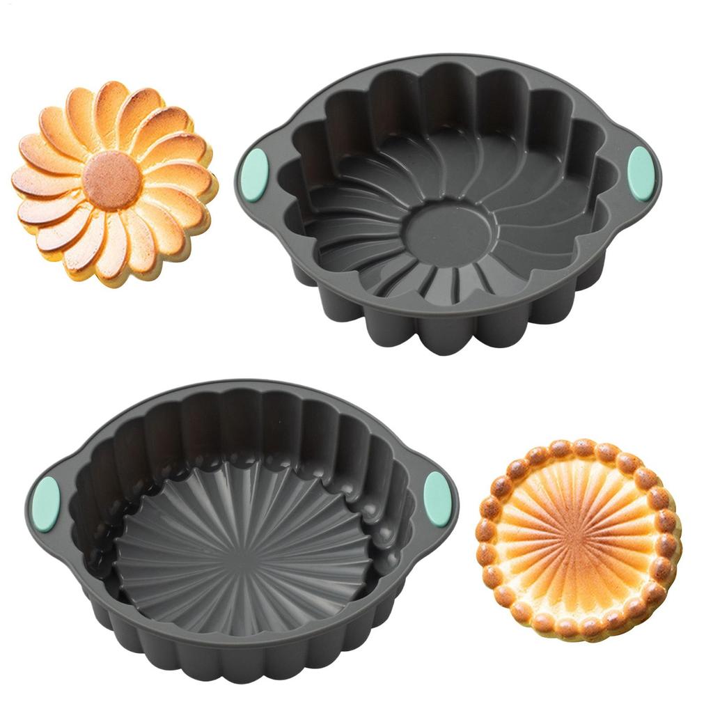 Sunflower Jelly Molds Reusable Flower Baking Trays for Cake Jelly, Valentine Birthday Holiday Baking Pans, Large Round Molds