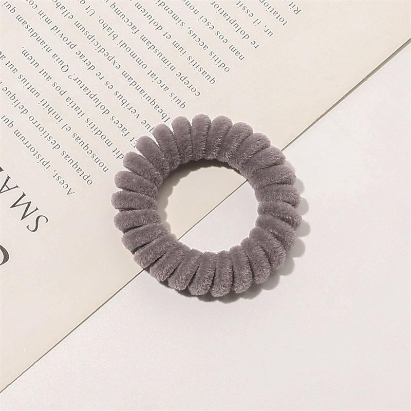 3pcs/lot Elastic Hair Band Women Hair Rubber Band Spiral Flocking Hair Tie High Elasticity Telephone Wire Hair Accessories New