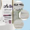 Holder Wall Organizer Storage Shelf Hair Accessories Wooden Tray Three Stainless Steel Cups And