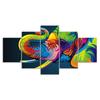 Colorful Elephant Head 5 Piece Five Panel Wall Canvas Print Modern Art Poster Picture Home Decor Gift For Him For Her