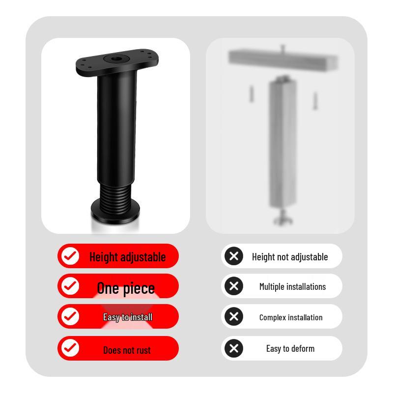 Adjustable Bed Support Leg and Crossbeam Bracket
