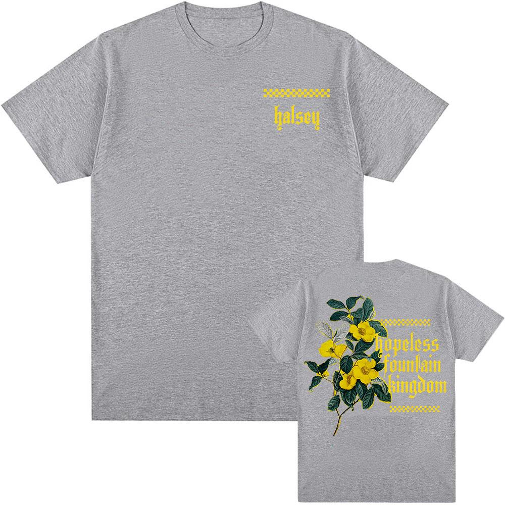 HALSEY FLOWER TEE Short Sleeve Men Women T-shirt Unisex Streetwear Casual Loose Fashion Hip Hop Tshirts Graphic Printing Clothes