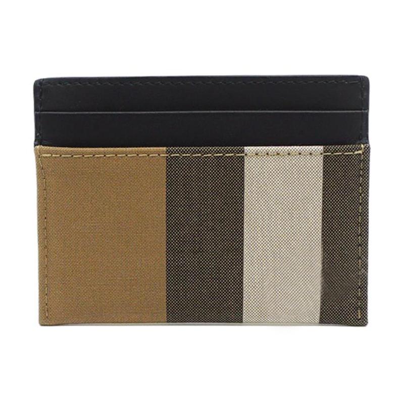 Burberry Check Color Block Design Canvas Card Holder Unisex Accessories Sand 80846451