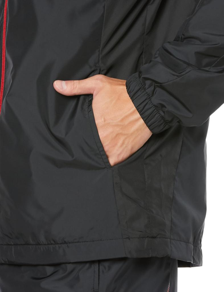 Mizuno Breath Thermo Lined Warmer and Training Size L MC-LINE Jacket, Moisture-Wicking Heat-Generating, Wear, 32MEA631, Black/Chinese Red,