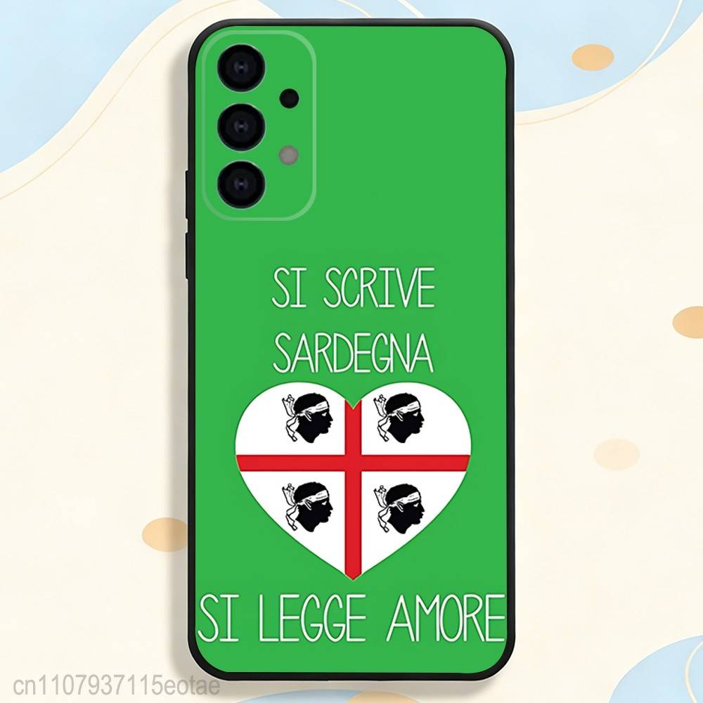 Flagge von Sardinien COOL Handyhülle Für Samsung S25,S26,S24,S21,S22,S23,S30,Ultra,S20,Plus,Fe,Lite,5G Schwarze Abdeckung