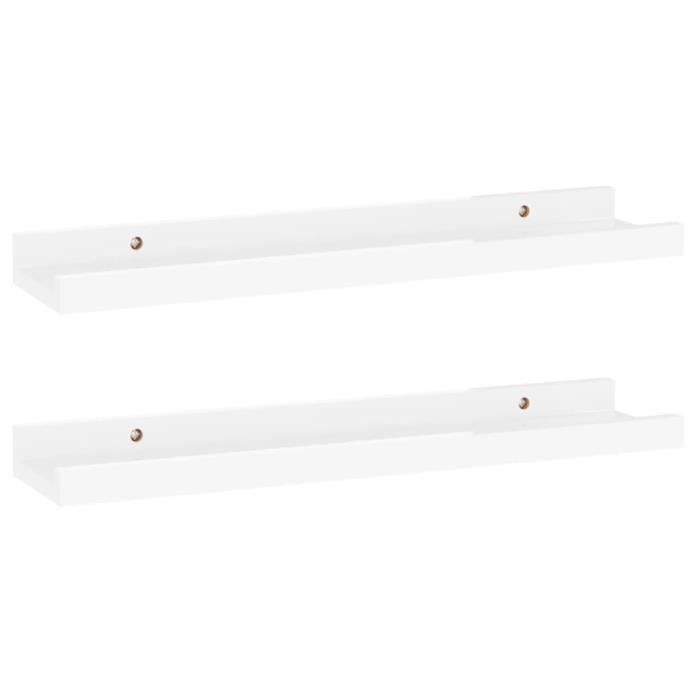 VidaXL Wall Shelves 2 Pcs High Gloss White 40x9x3 Cm