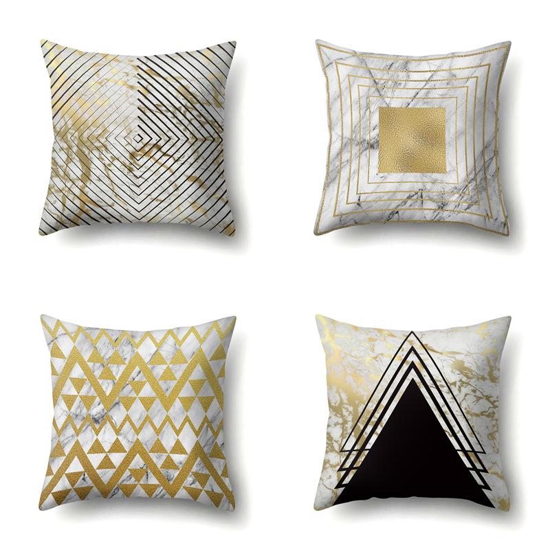 Nordic Pillow Ins Style Polyester Pillow Case Car Decoration Home Printed Car Waist Cushion Pillow Case
