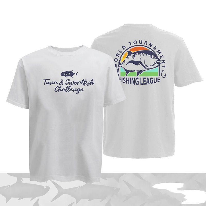 Рыбалка Элемент Короткий Рукав Круглый Вырез Принт Удочка Рыбалка Футболка Морская Рыбалка Рыбалка на Открытом Воздухе Дышащая Хлопковая Футболка M