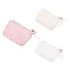 Sequined Cosmetic Bag Girls Stylish Glittery Clutch Makeup Bag with Faux Pearl Bow Zipper Puller Portable Travel Toiletry Organizer for