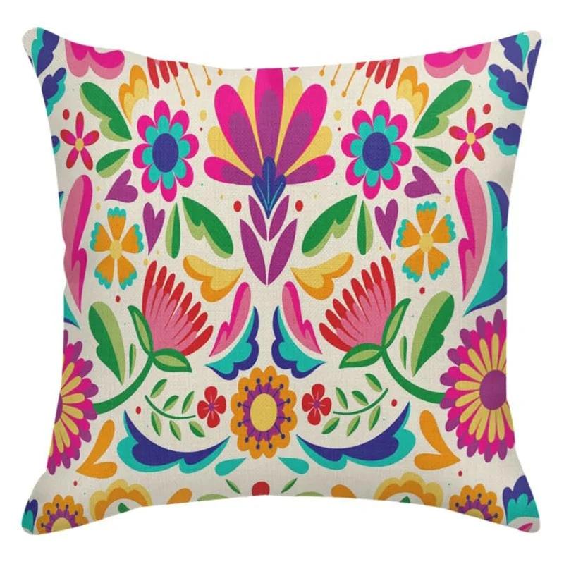 Beautiful Birds and Flowers Print Pillow Cover Set, Colorful Cushion Case Decorative Throw Pillow for Sofa Bedroom Car Decor