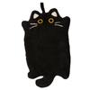 Black Cat Hanging Hand Towel - Absorbent, Non-Shedding Kitchen Cloth & Kids Handkerchief with Heat Insulation.