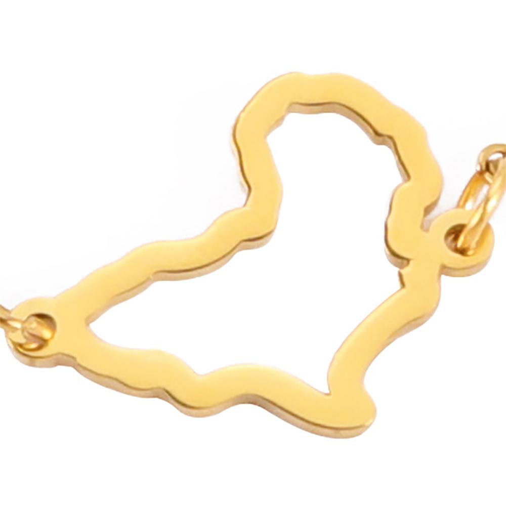 Africa Map Bracelet for Women Girls Gold Color Stainless Steel African Map Charms Link Chain Wrist National Jewelry Gift