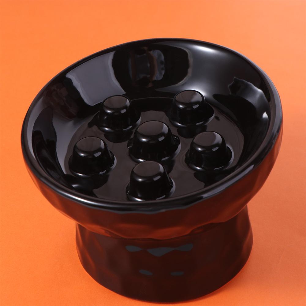 Anti Tipping Pet High Foot Bowl Slanted Mouth Pet Drinking Eating Feeder  for Kitten/Puppy/Bunny