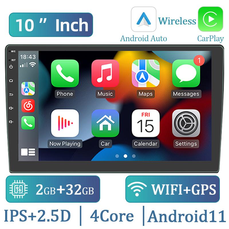 Hippcron Carplay Android Auto 2 Din Car Radio Android 11 2+32G GPS Car Audio 7"/9"/10" WIFI BT IPS Automotive Multimedia Player