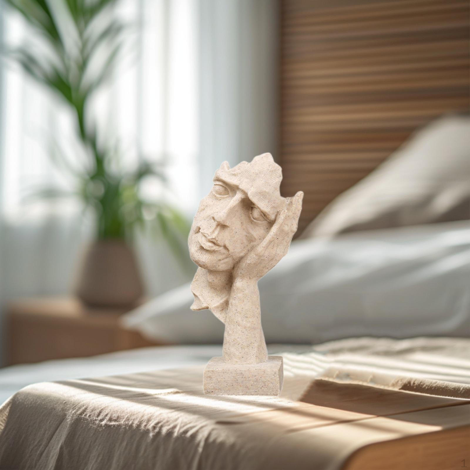 

Абстрактная скульптура лица Элегантный акцент домашнего декора Sandstone Color