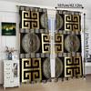 2 pieces of golden rune pattern printed curtains   bedroom and living room   home decoration   room decoration