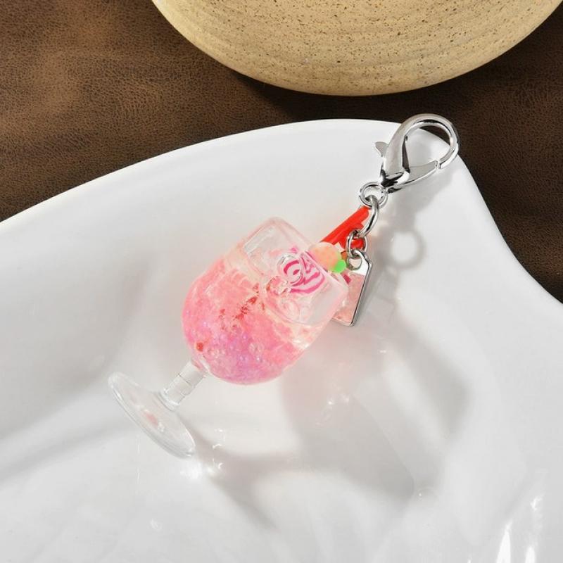 Fatia de Limão de Simulação de Plástico Luminoso Copo de Pé Alto Chaveiro Canudo Colorido Copo para Bebidas Decoração