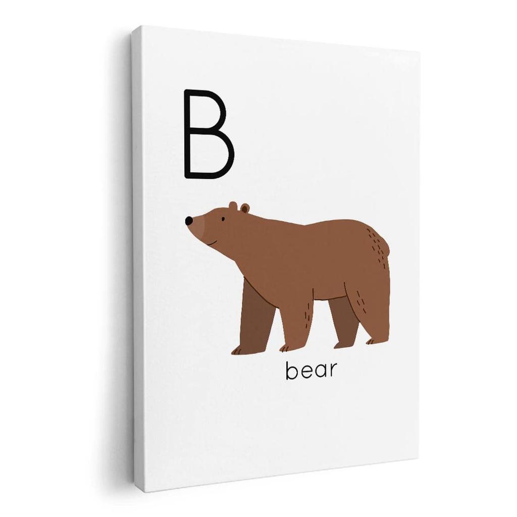 Art Panel Painting Decoration igsticker 420mm x 297mm A3 Photo Wall Hanging Wooden Frame Interior Stylish 019933 Animal Alphabet B bear