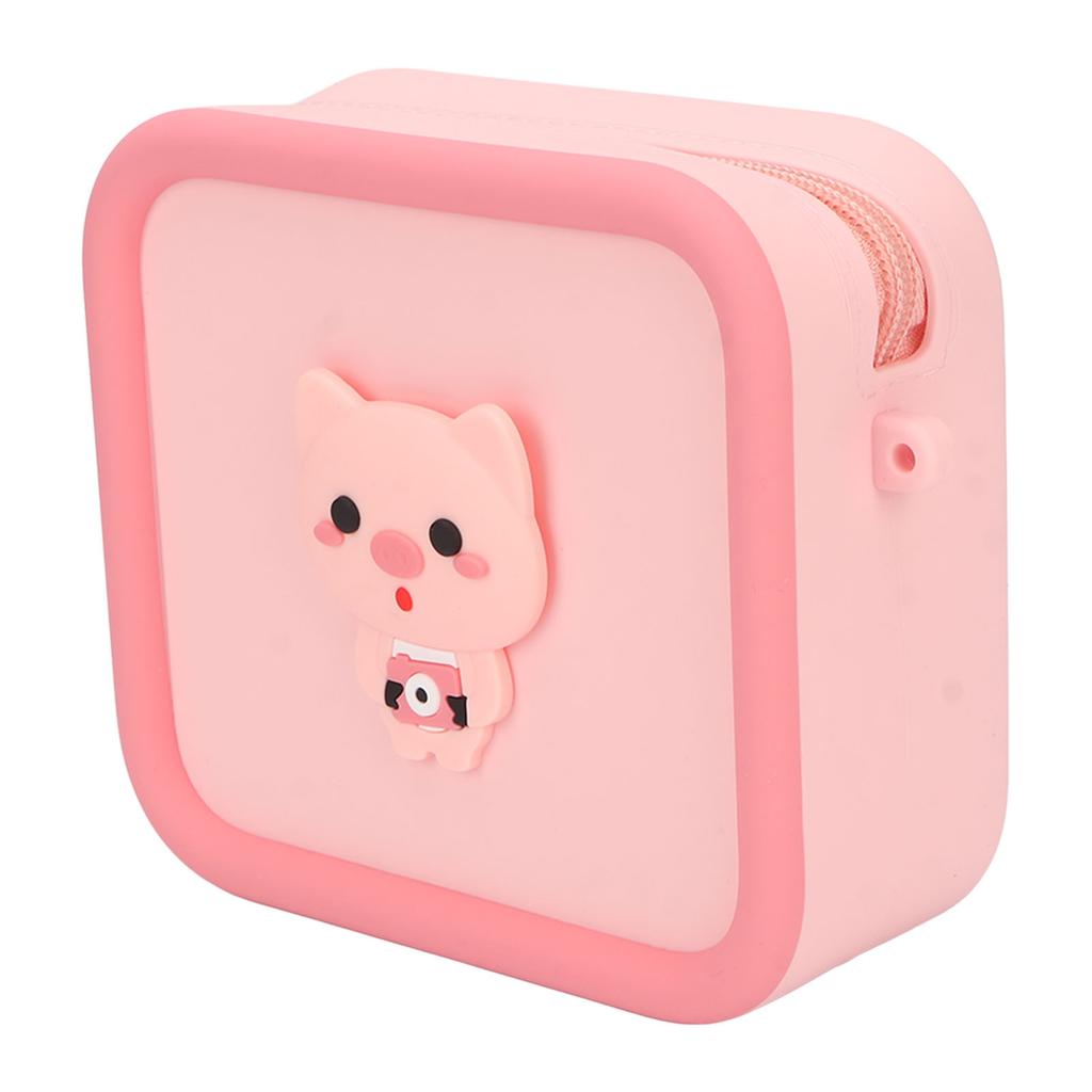 Silicone Kids Camera Bag Cute Cartoon Animal Decoration Shockproof Waterproof Large Capacity Kids Camera Carrying Case