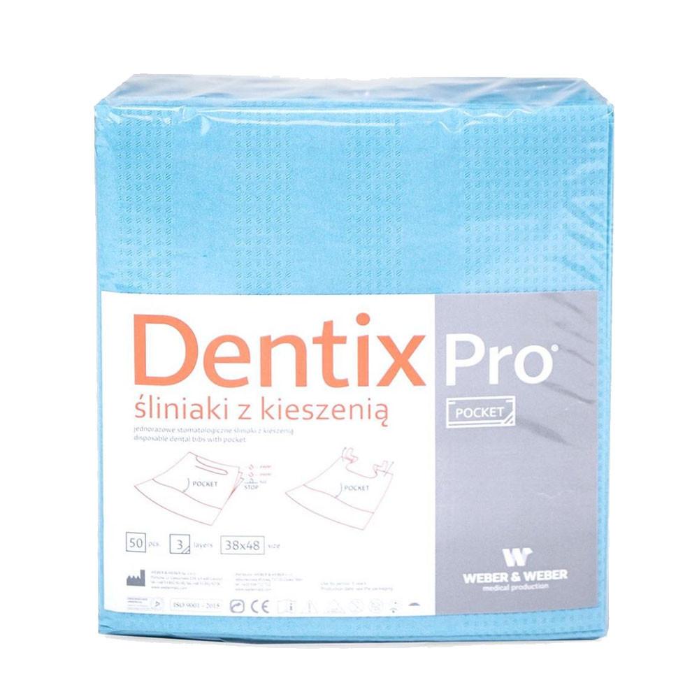 Tandhalsduk med ficka 39cm x 48cm Blåfolierad 54g Dentixpro 50st