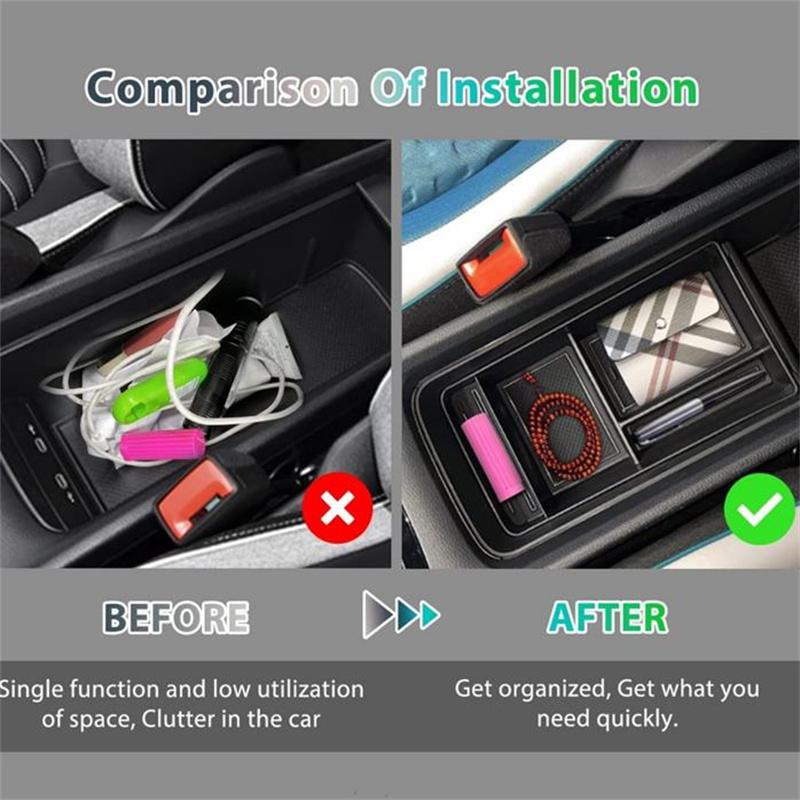 Car Accessories For VW Volkswagen ID.3 E11 ~2025  Center Console Armrest Storage Box Multifunctional Storage Auto Parts