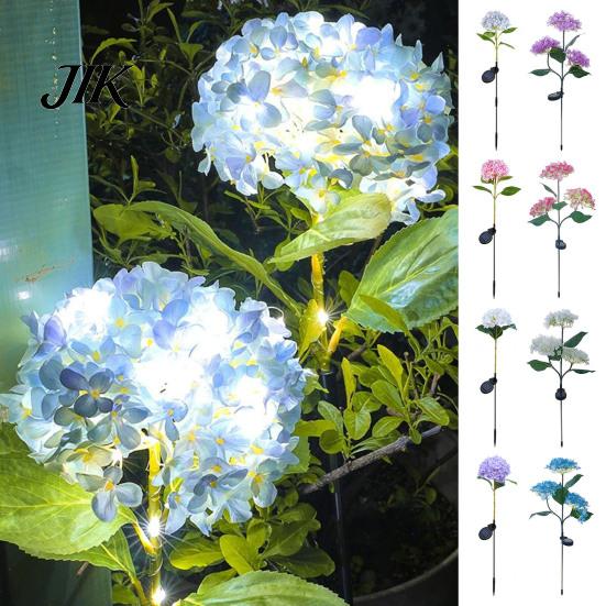 Solar Powered Patio Decor Fairy Hydrangea Lights, Garden Stake Waterproof LED Flower Light, Twinkling Tree Lights Outdoor Colorful Lamp for
