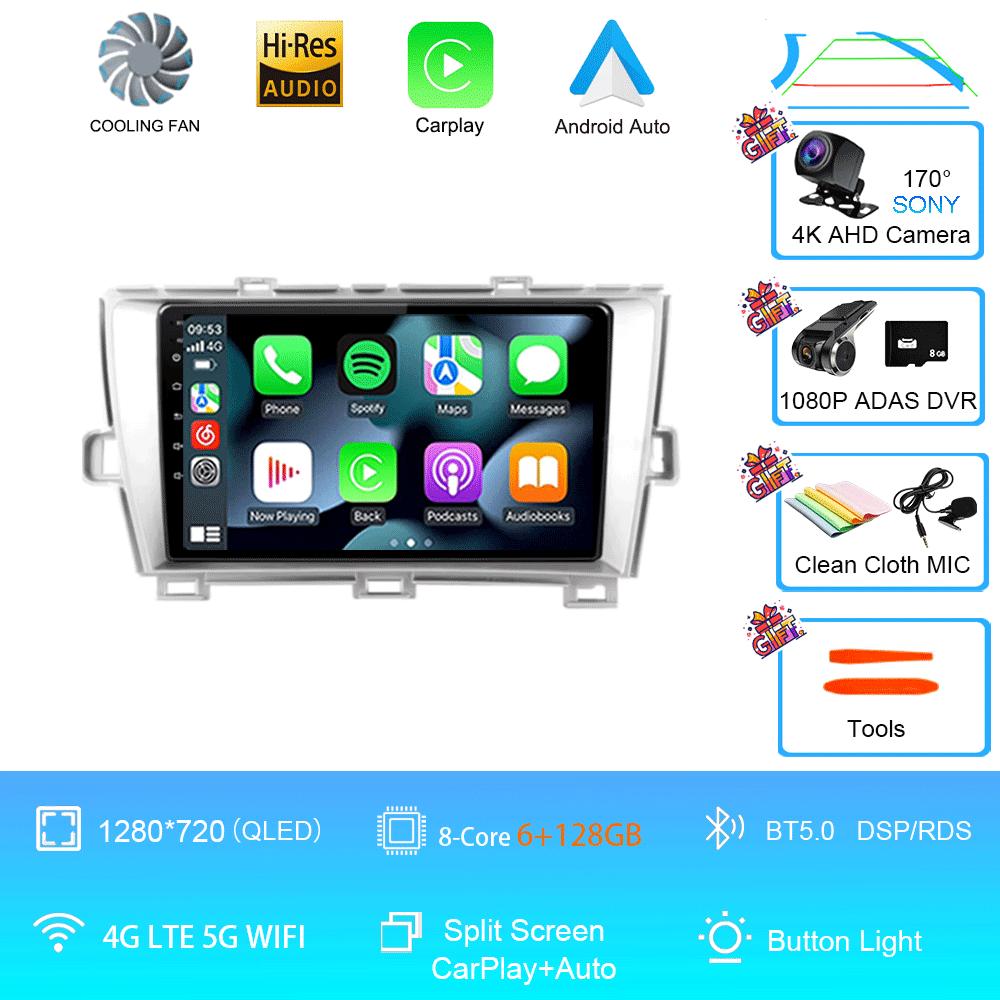 QLED DSP Car Radio Android 14 For Toyota Prius XW30 2009 - 2015 Multimedia Video Player GPS Navigation Stereo Carplay 4G WIFI BT